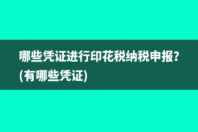 哪些憑證進行印花稅納稅申報?(有哪些憑證)